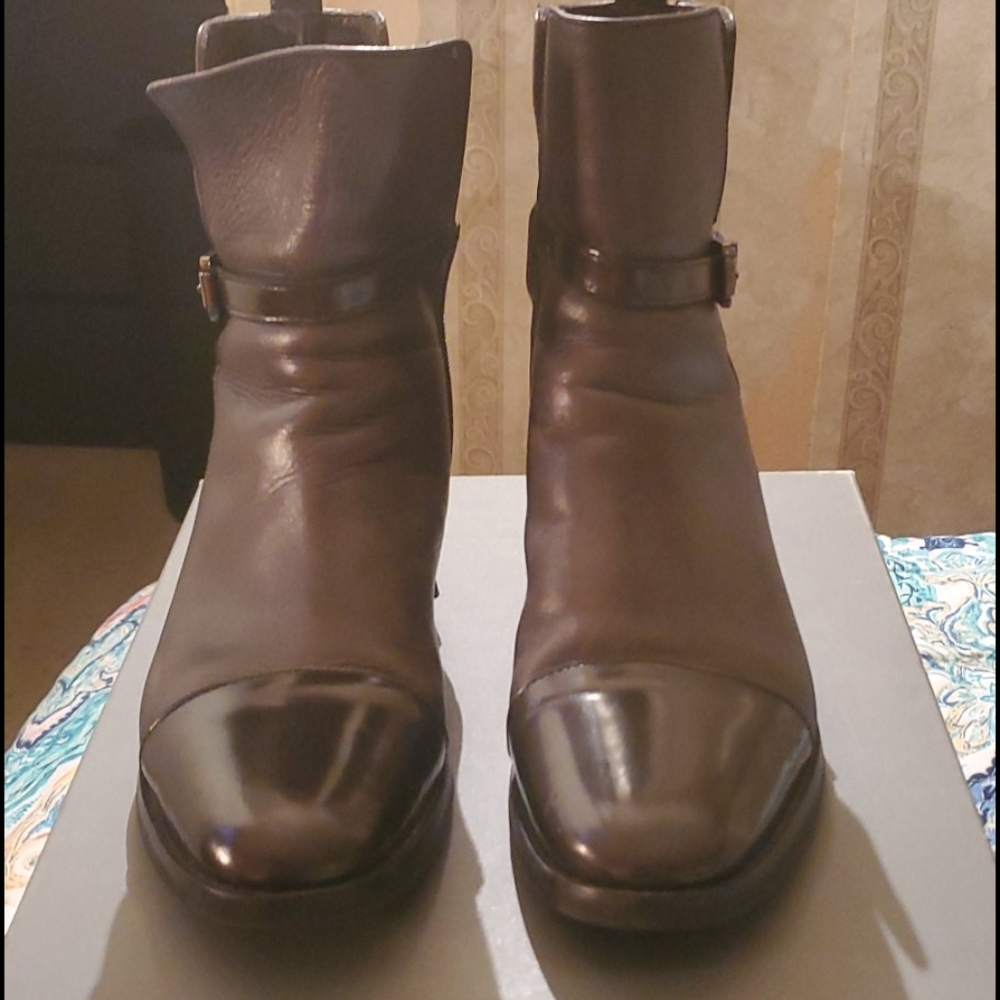 Olive color ankle boots
